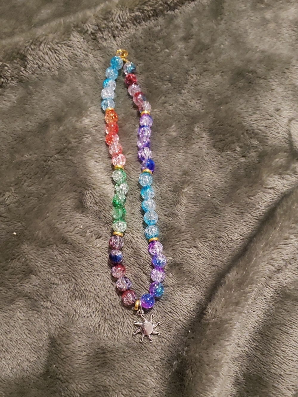 Multicolor Beaded Sun Pendant Necklace - Women Jewelry